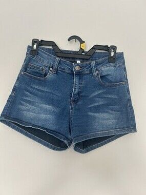 Dark Wash Denim Shorts | Button Zip | Classic Fit